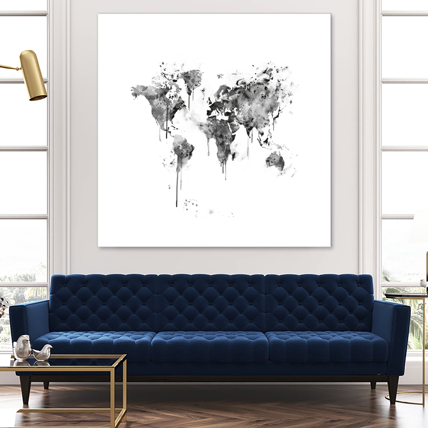 World Map by Monn Print on GIANT ART - white digital painting