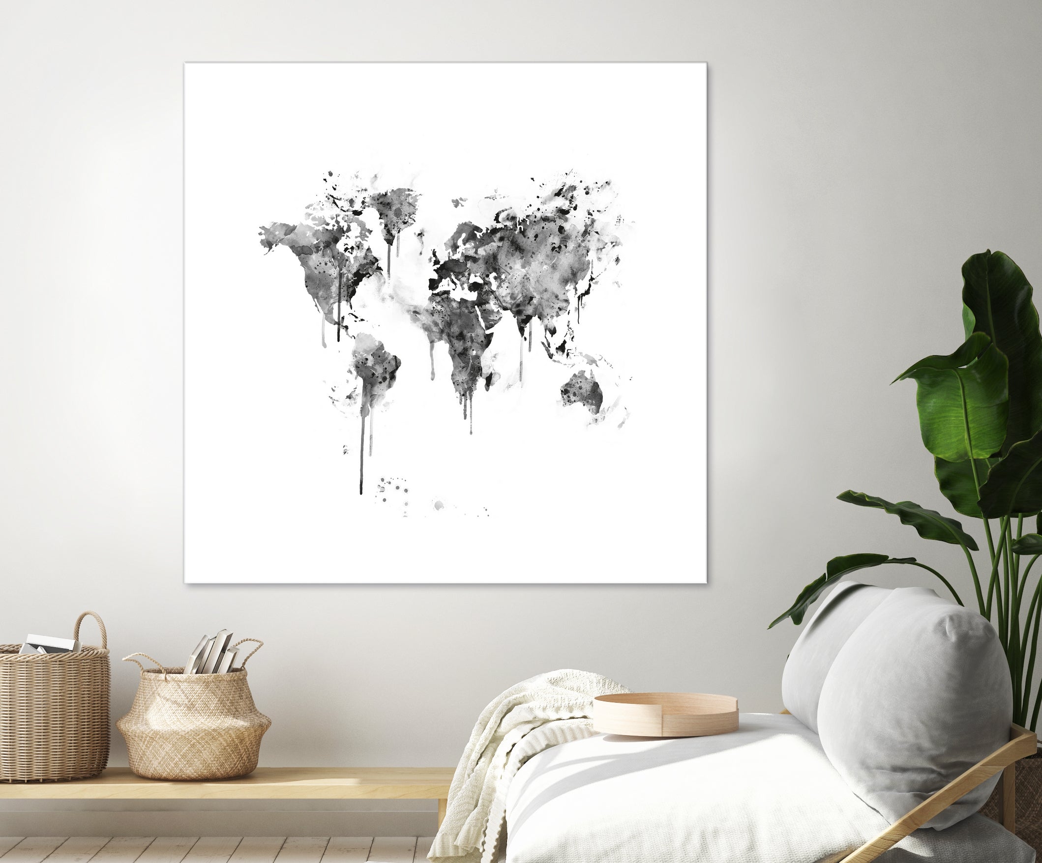 World Map by Monn Print on GIANT ART - white digital painting