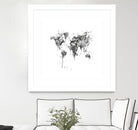 World Map by Monn Print on GIANT ART - white digital painting