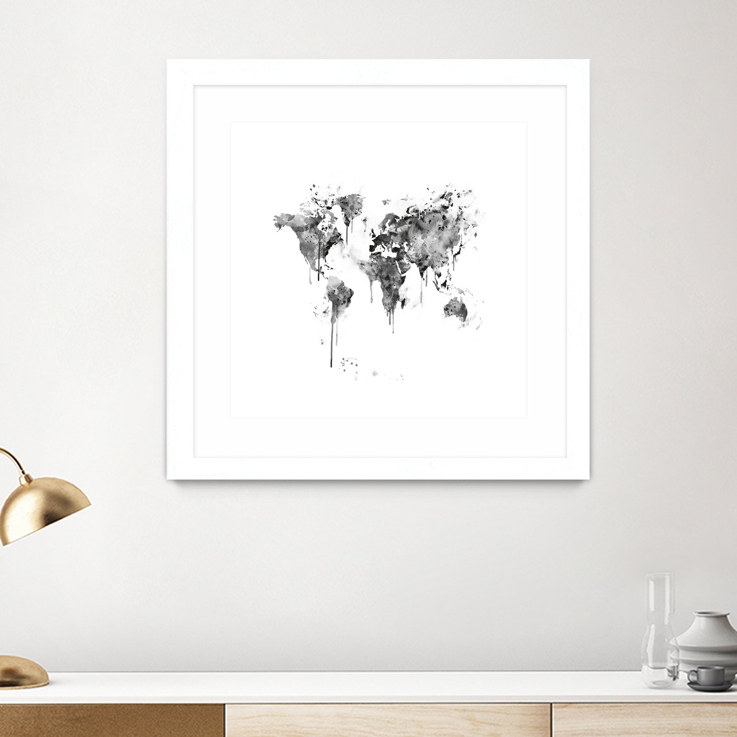 World Map by Monn Print on GIANT ART - white digital painting