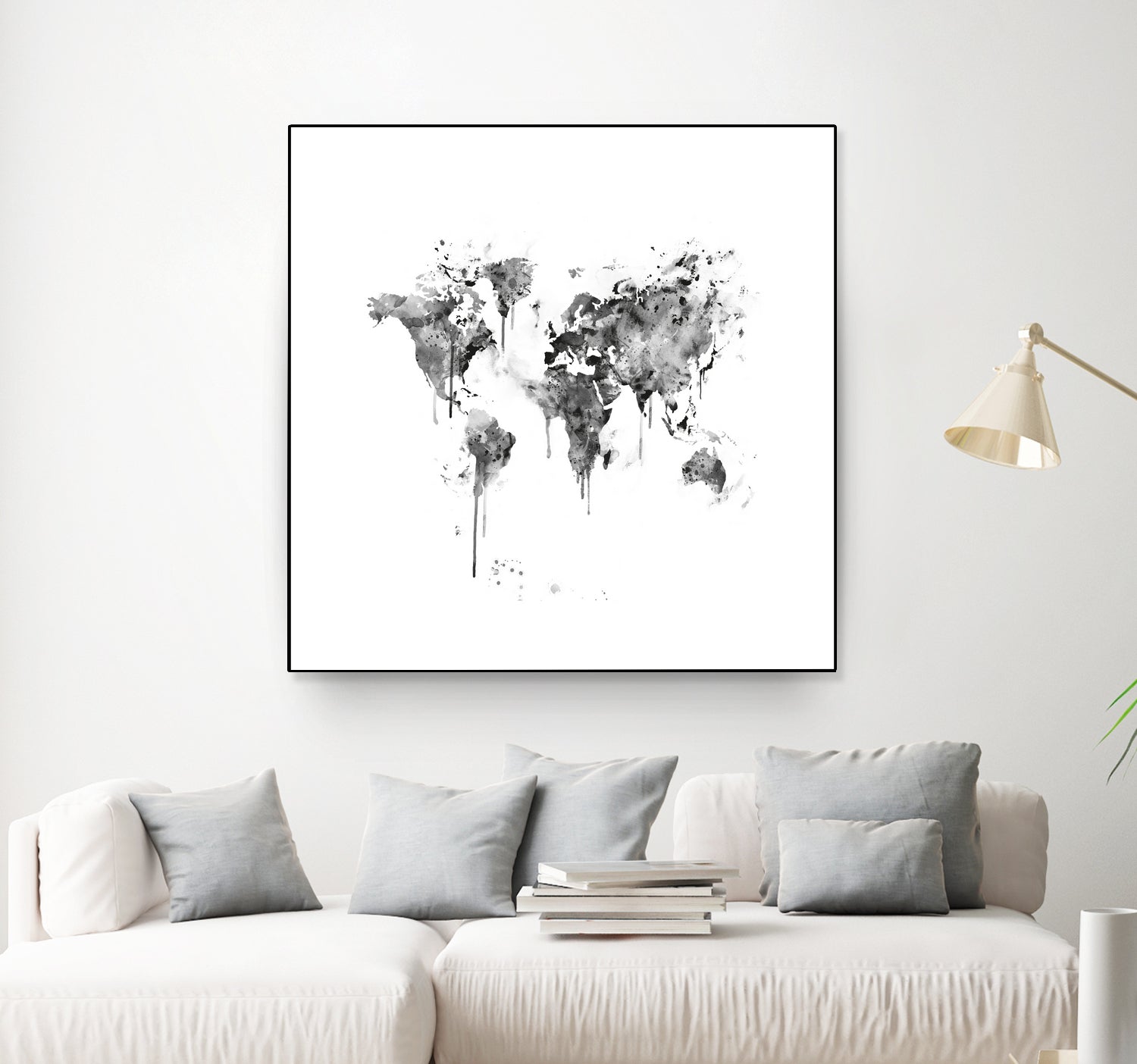 World Map by Monn Print on GIANT ART - white digital painting