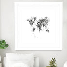 World Map by Monn Print on GIANT ART - white digital painting