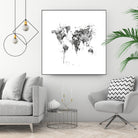 World Map by Monn Print on GIANT ART - white digital painting