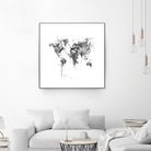 World Map by Monn Print on GIANT ART - white digital painting