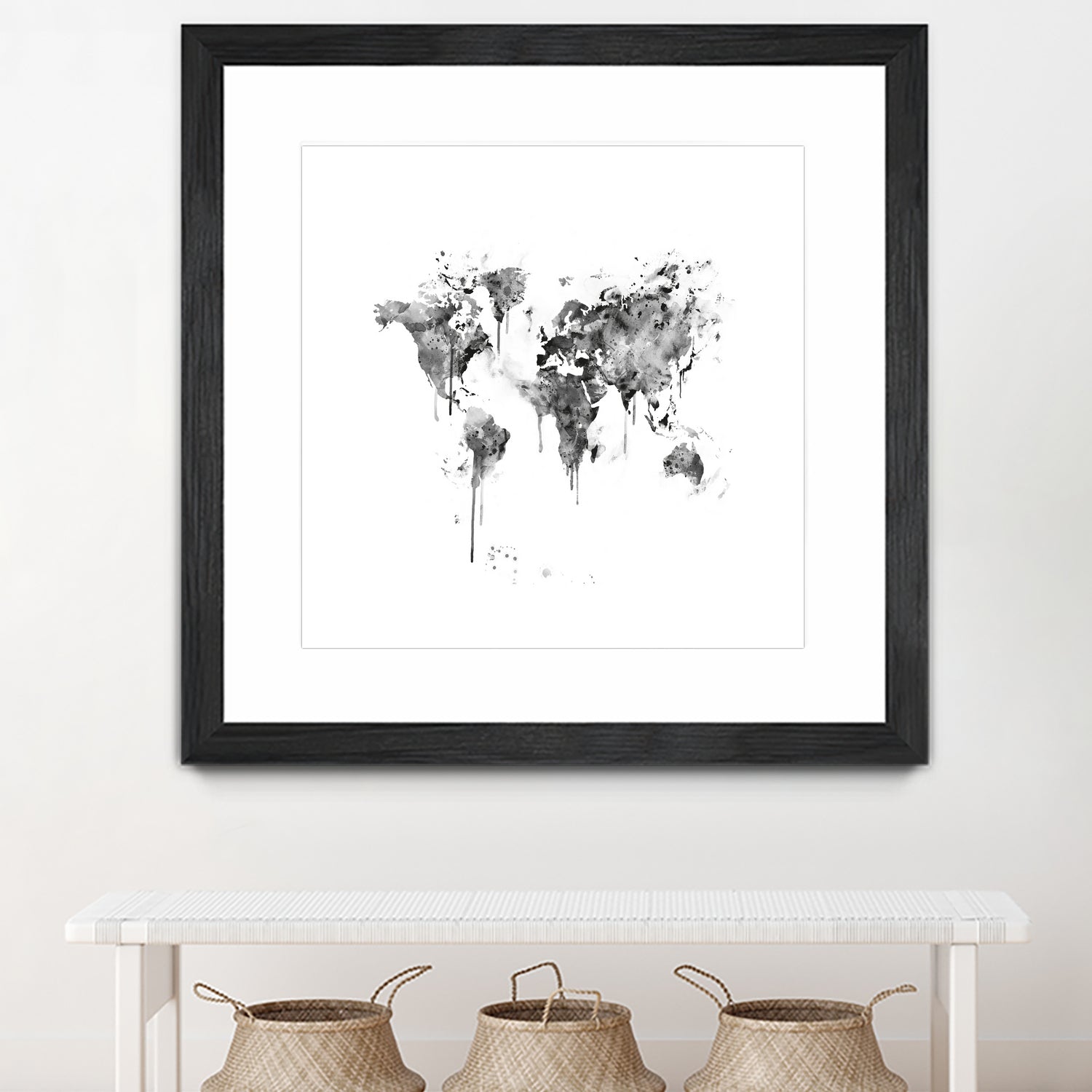 World Map by Monn Print on GIANT ART - white digital painting