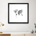 World Map by Monn Print on GIANT ART - white digital painting