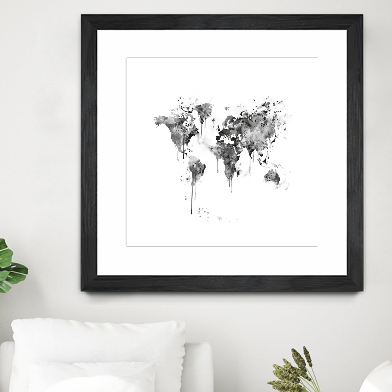 World Map by Monn Print on GIANT ART - white digital painting