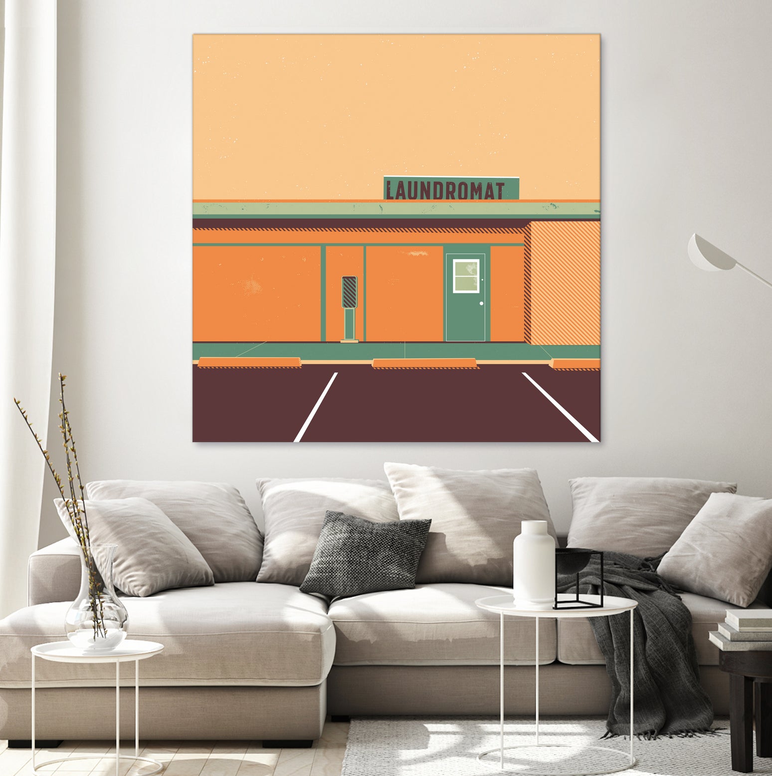 Desert Laundromat by Ben Stevens on GIANT ART - orange vector illustration