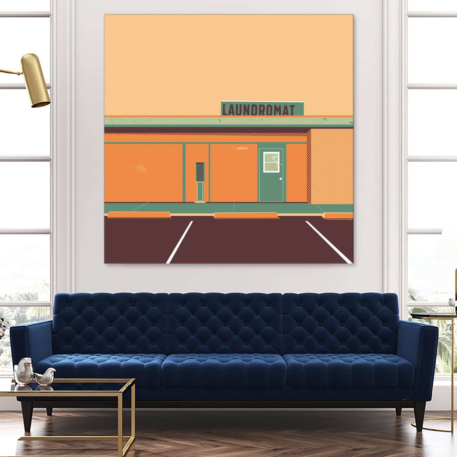 Desert Laundromat by Ben Stevens on GIANT ART - orange vector illustration