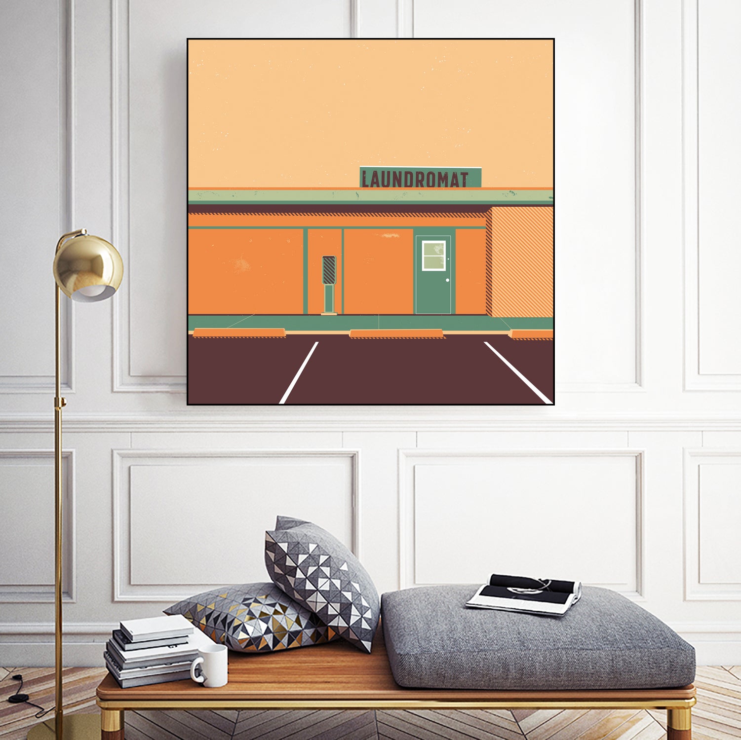 Desert Laundromat by Ben Stevens on GIANT ART - orange vector illustration