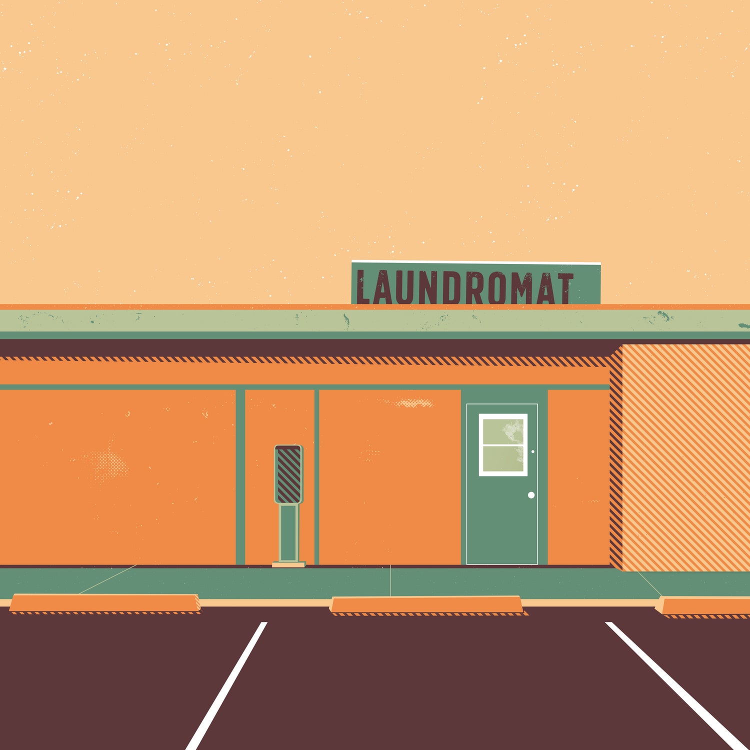 Desert Laundromat by Ben Stevens on GIANT ART - orange vector illustration