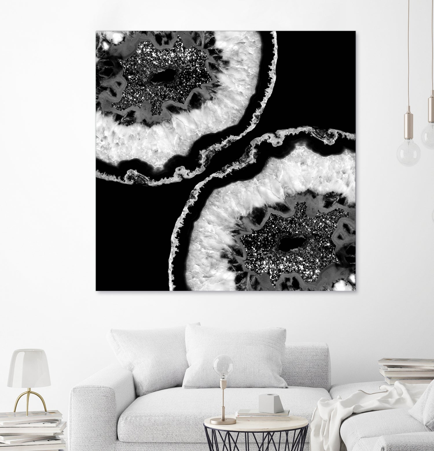 Gray Black White Agate Glitter Glamor #7 #gem #decor #art by Anita & Bella Jantz on GIANT ART - black photo illustration