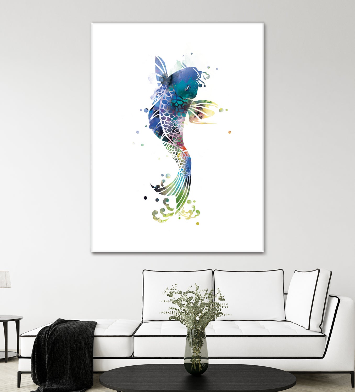 Koi Fish by Monn Print on GIANT ART - white digital painting