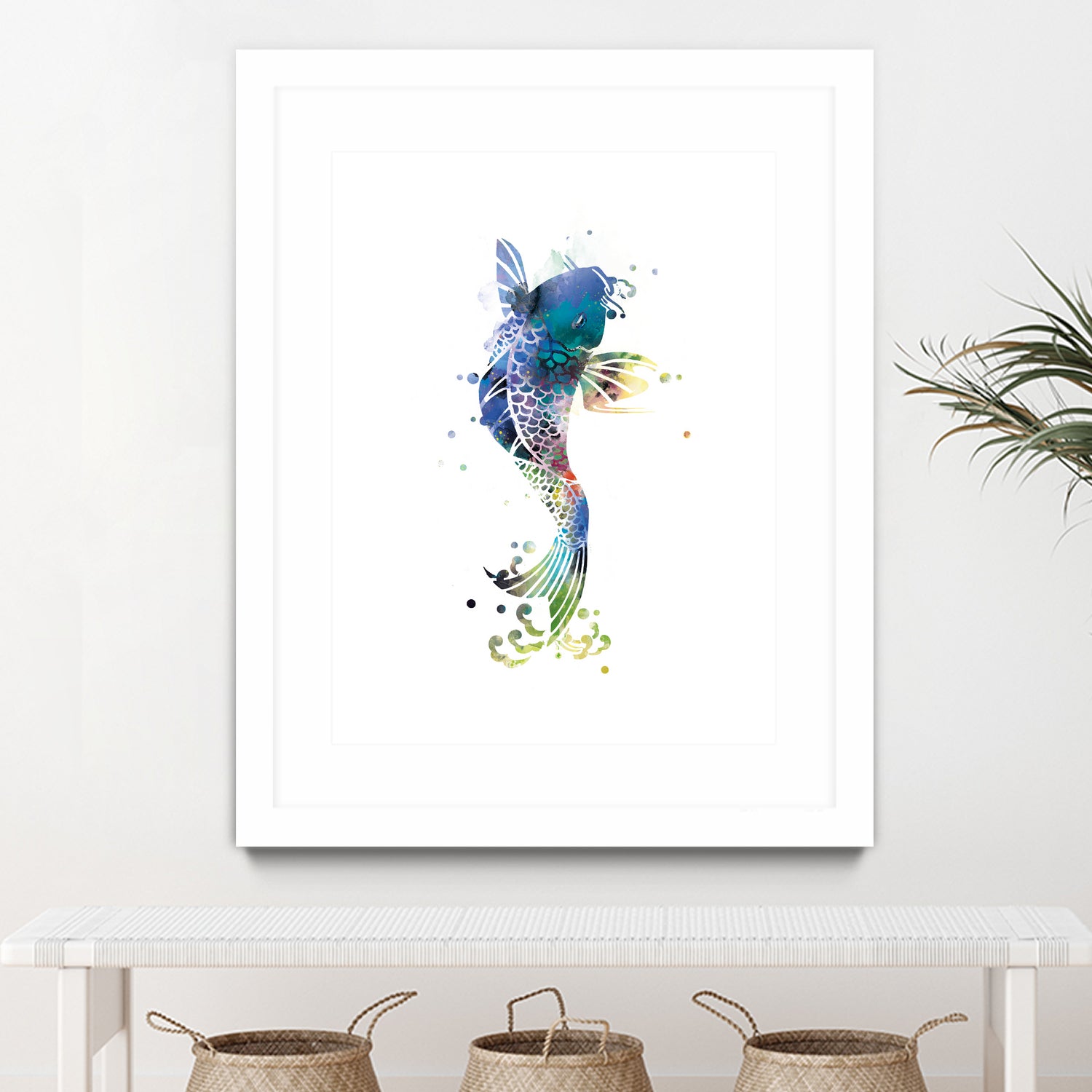 Koi Fish by Monn Print on GIANT ART - white digital painting