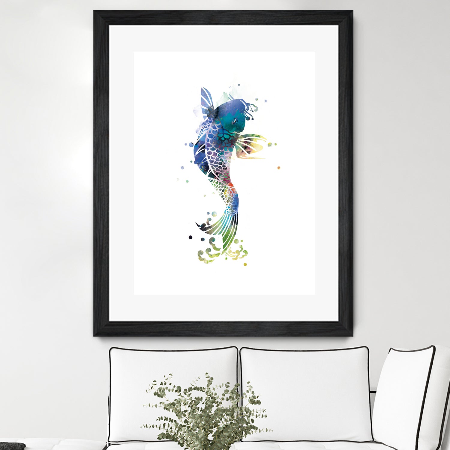 Koi Fish by Monn Print on GIANT ART - white digital painting