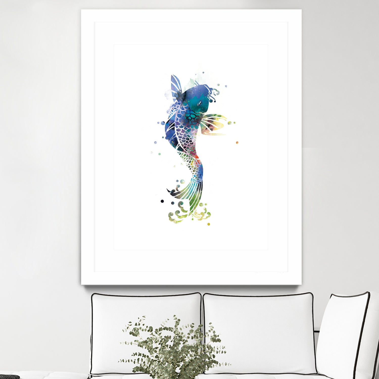 Koi Fish by Monn Print on GIANT ART - white digital painting