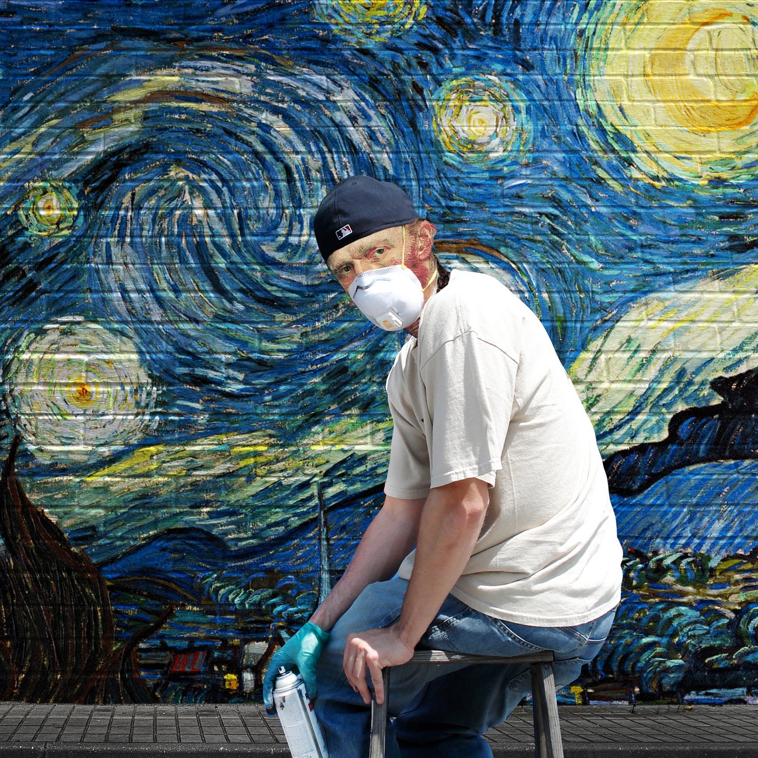 Street Art (Van Gogh) by Mehmet Geren on GIANT ART - blue photo manipulation