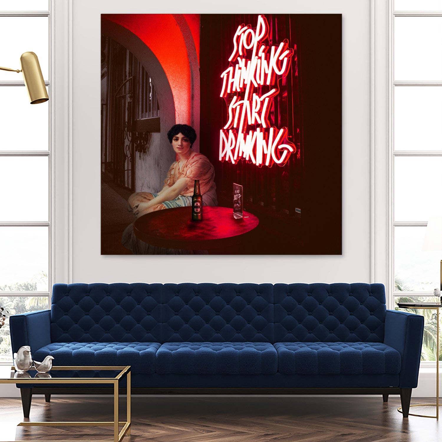 Stop Thinking, Start Drinking! by Mehmet Geren on GIANT ART - red photo manipulation