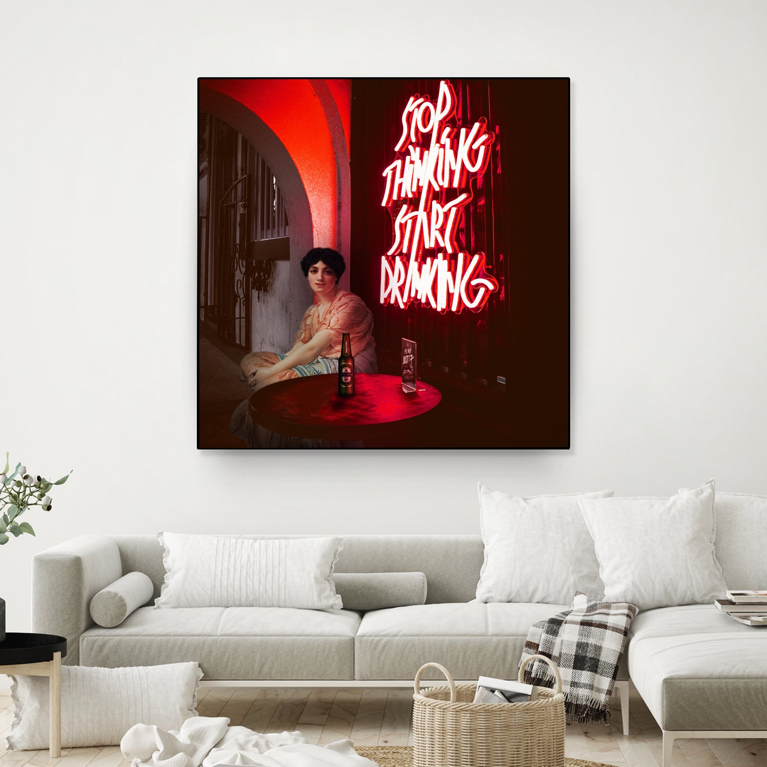 Stop Thinking, Start Drinking! by Mehmet Geren on GIANT ART - red photo manipulation