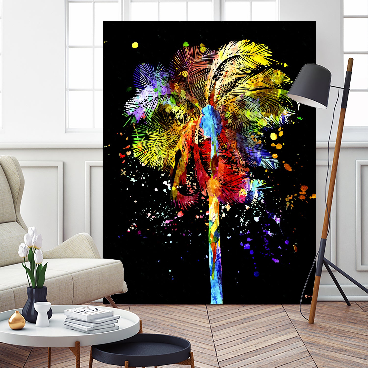 Palm Tree by Daniel Janda on GIANT ART - black mixed media