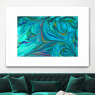 Original Marble Texture - Hip Cyan Magic by Andrea Pinter on GIANT ART - blue digital painting