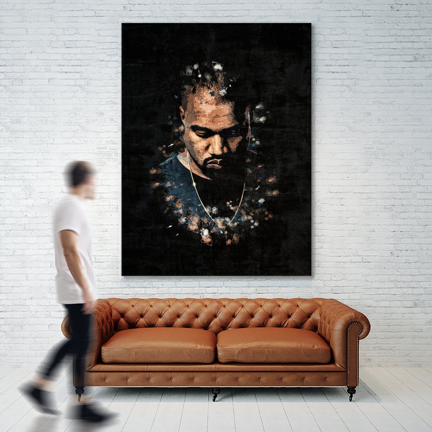 Kanye West Splatter Painting by Jurijs Permanickis on GIANT ART - black digital painting