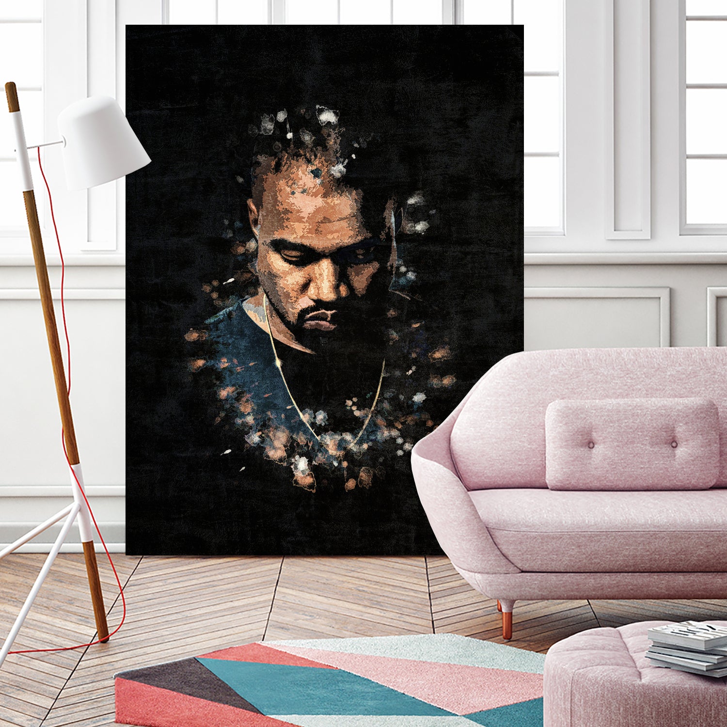 Kanye West Splatter Painting by Jurijs Permanickis on GIANT ART - black digital painting