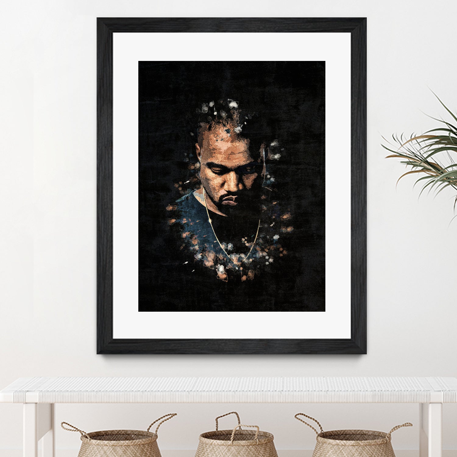 Kanye West Splatter Painting by Jurijs Permanickis on GIANT ART - black digital painting