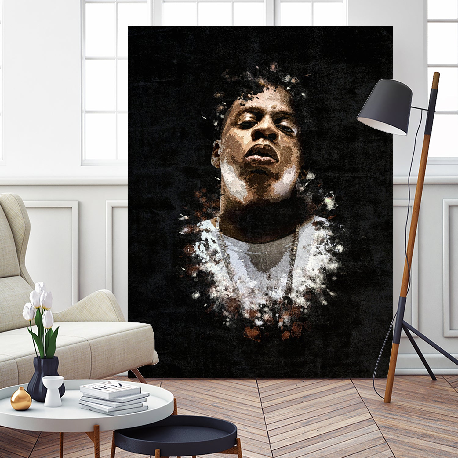 Jay-Z Splatter Painting by Jurijs Permanickis on GIANT ART - black digital painting