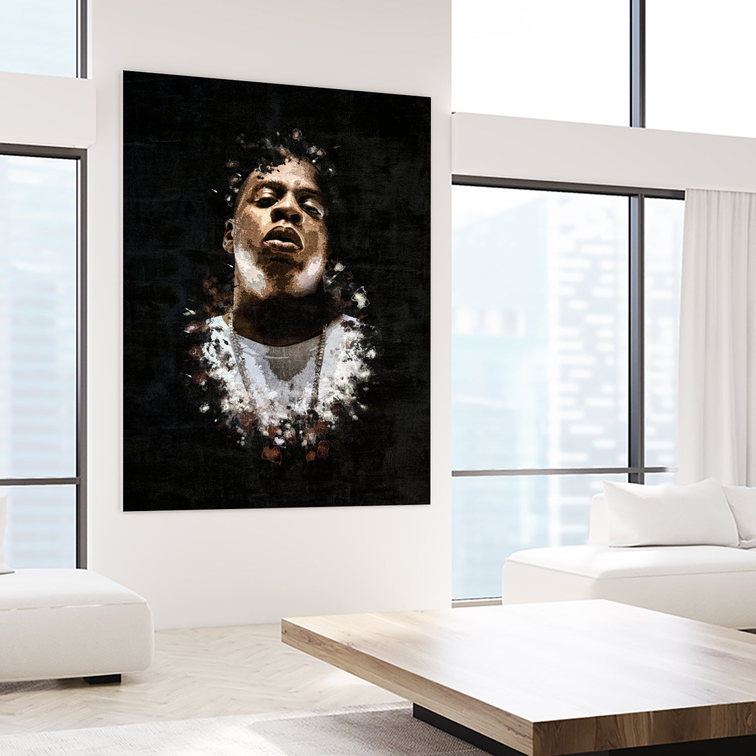 Jay-Z Splatter Painting by Jurijs Permanickis on GIANT ART - black digital painting