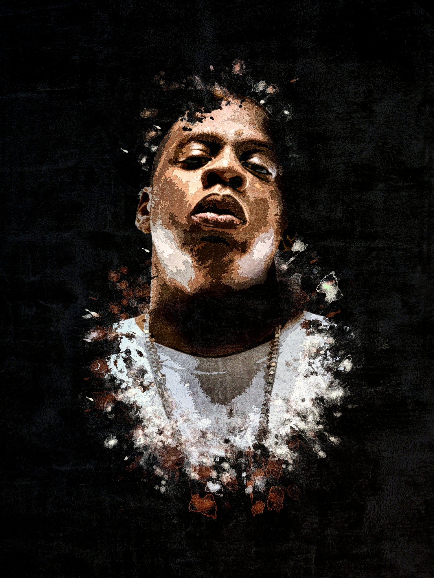 Jay-Z Splatter Painting by Jurijs Permanickis on GIANT ART - black digital painting