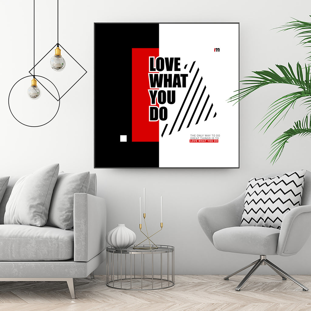 Love What You Do by Mariana Angelova on GIANT ART - red typography