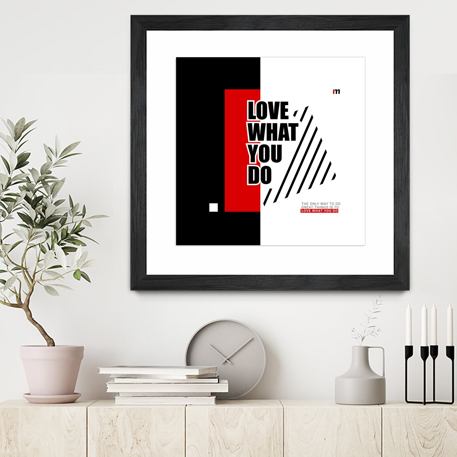 Love What You Do by Mariana Angelova on GIANT ART - red typography