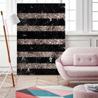 Black Marble Rose Gold Glitter Stripe Glam #1 #minimal by Anita & Bella Jantz on GIANT ART - black vector illustration