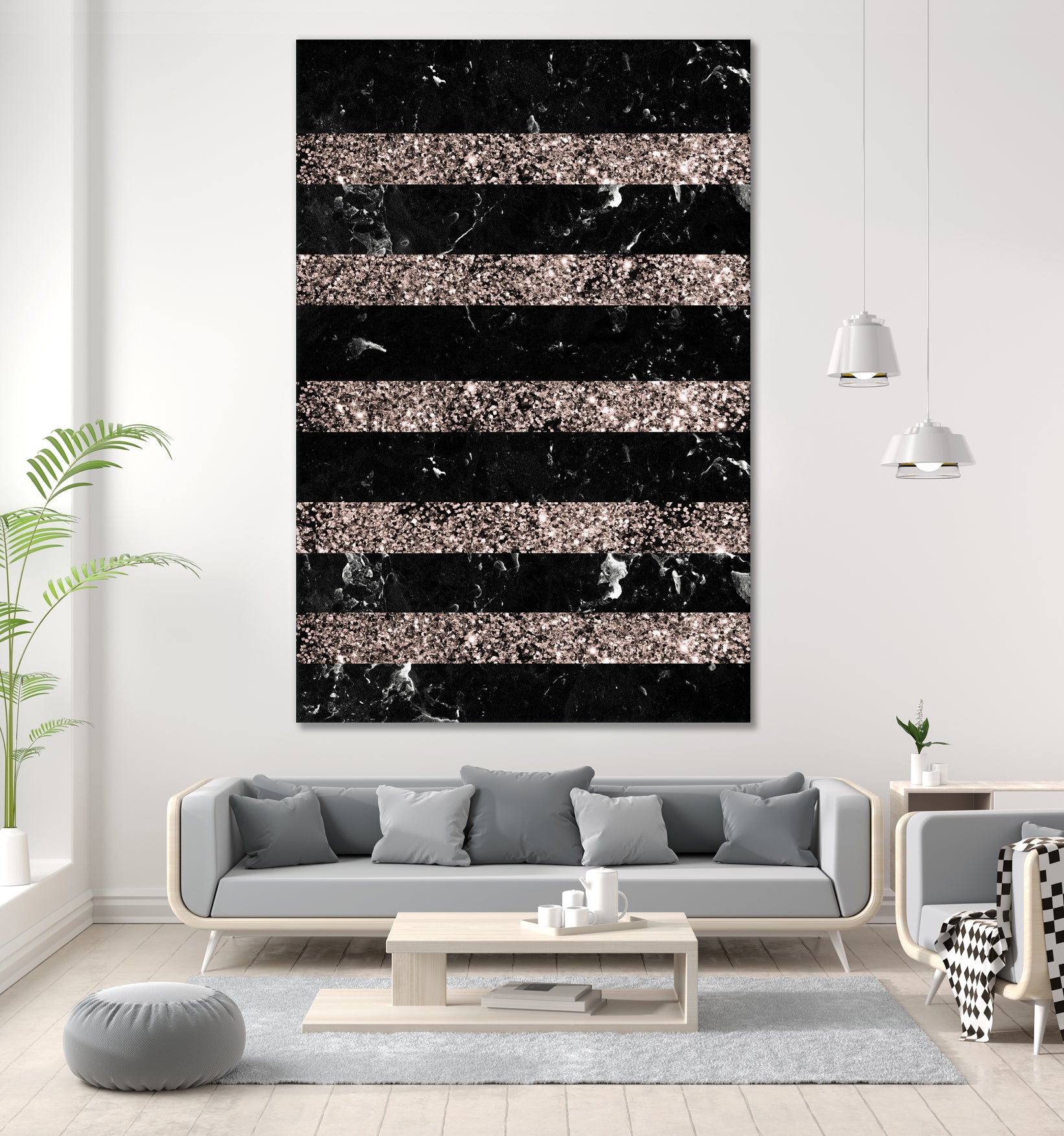 Black Marble Rose Gold Glitter Stripe Glam #1 #minimal by Anita & Bella Jantz on GIANT ART - black vector illustration