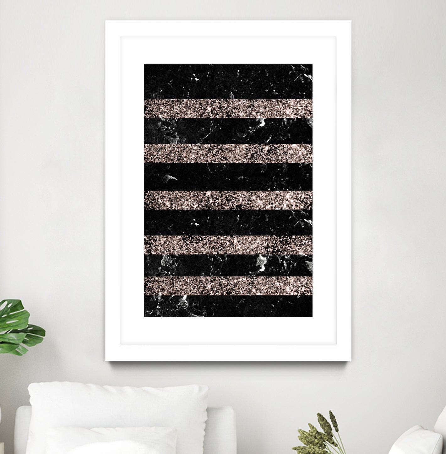 Black Marble Rose Gold Glitter Stripe Glam #1 #minimal by Anita & Bella Jantz on GIANT ART - black vector illustration