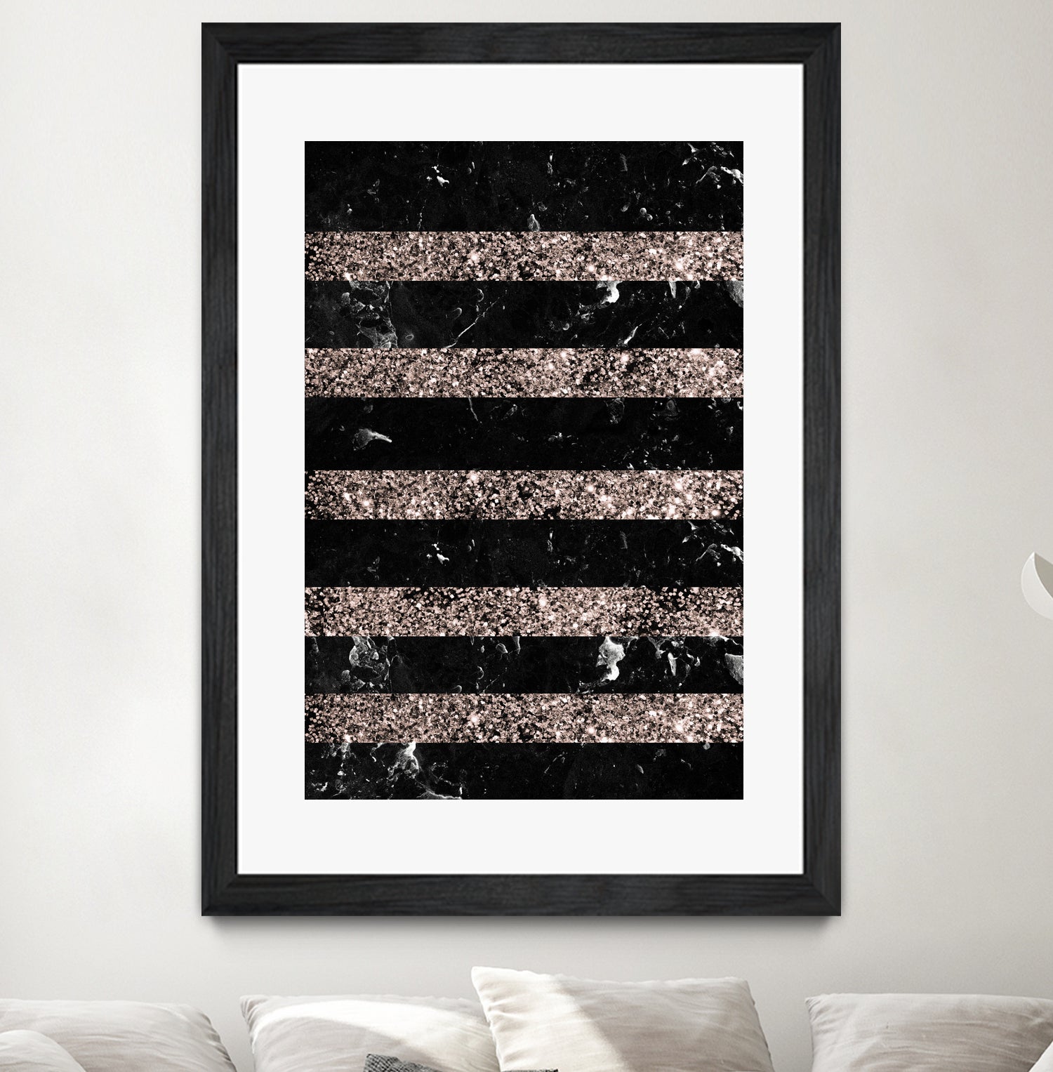 Black Marble Rose Gold Glitter Stripe Glam #1 #minimal by Anita & Bella Jantz on GIANT ART - black vector illustration