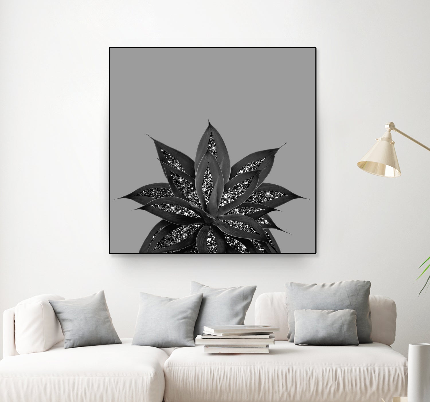 Gray Black Agave with Black Silver Glitter #3 #shiny by Anita & Bella Jantz on GIANT ART - gray photo illustration