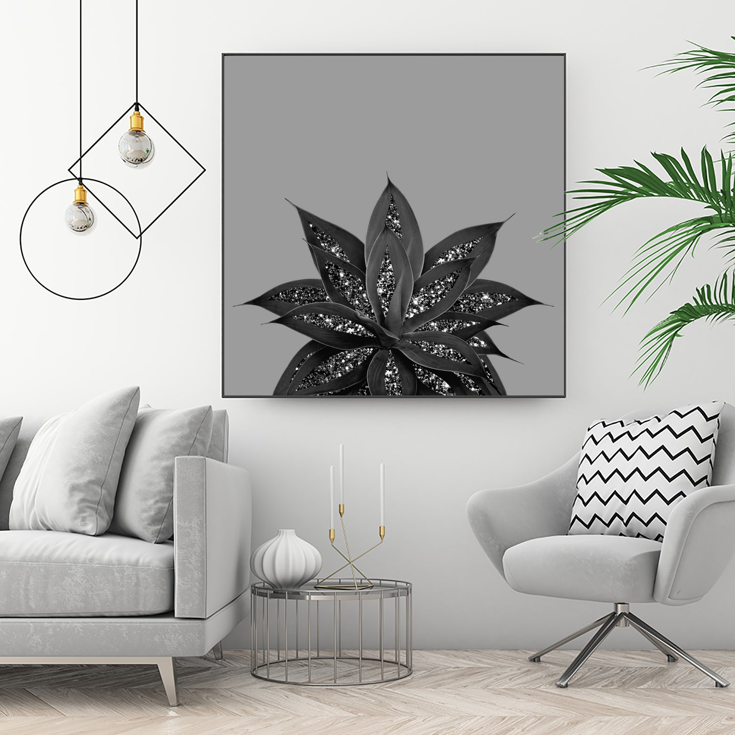 Gray Black Agave with Black Silver Glitter #3 #shiny by Anita & Bella Jantz on GIANT ART - gray photo illustration