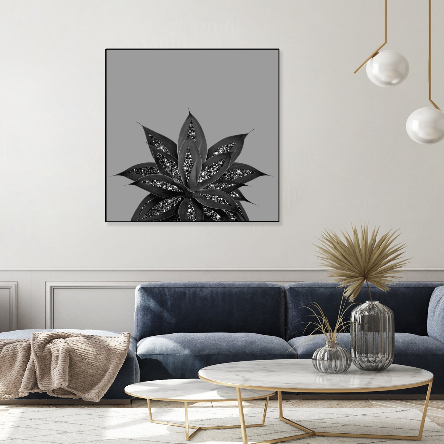 Gray Black Agave with Black Silver Glitter #3 #shiny by Anita & Bella Jantz on GIANT ART - gray photo illustration