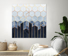 Soft Blue Hexagons by Elisabeth Fredriksson on GIANT ART - blue digital drawing