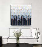 Soft Blue Hexagons by Elisabeth Fredriksson on GIANT ART - blue digital drawing