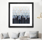 Soft Blue Hexagons by Elisabeth Fredriksson on GIANT ART - blue digital drawing