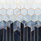 Soft Blue Hexagons by Elisabeth Fredriksson on GIANT ART - blue digital drawing