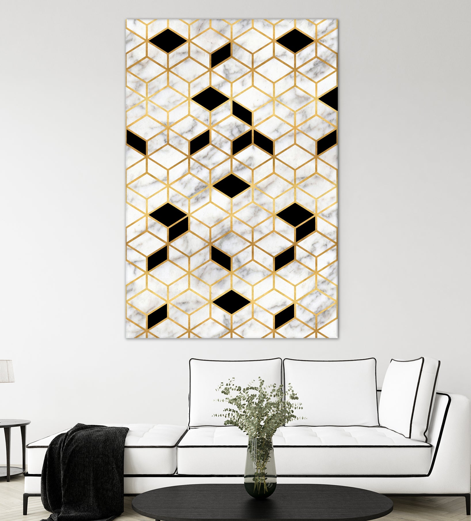 Midcentury Modern Marble Cubes by Christina Shek on GIANT ART - gray digital drawing