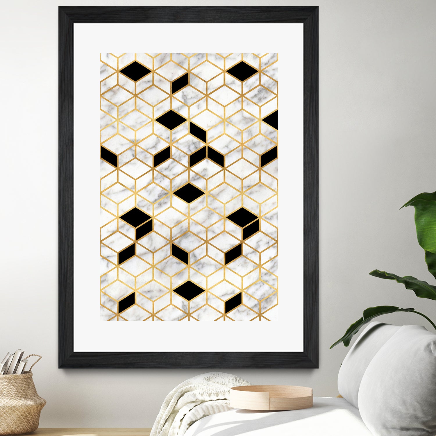 Midcentury Modern Marble Cubes by Christina Shek on GIANT ART - gray digital drawing