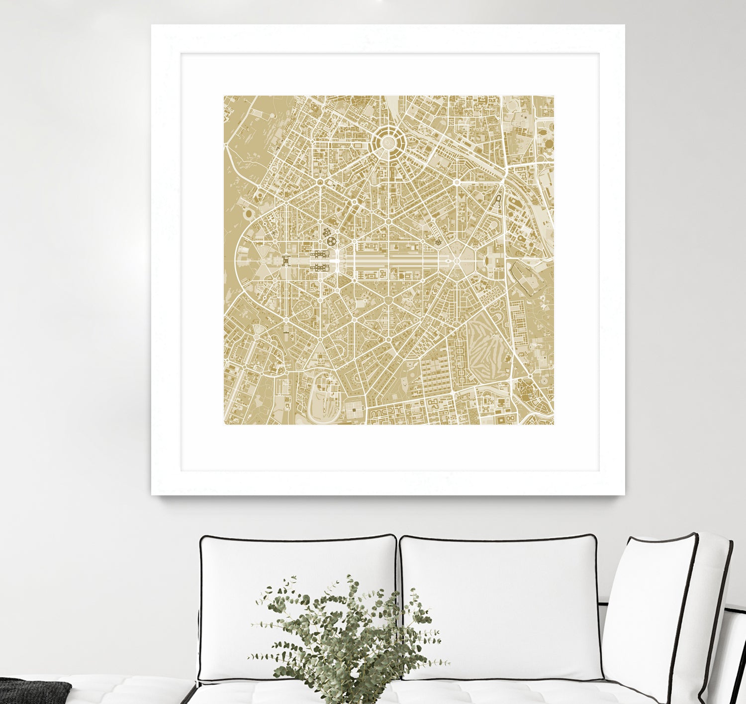 New Delhi map gold by Javier Ruiz on GIANT ART - yellow digital drawing