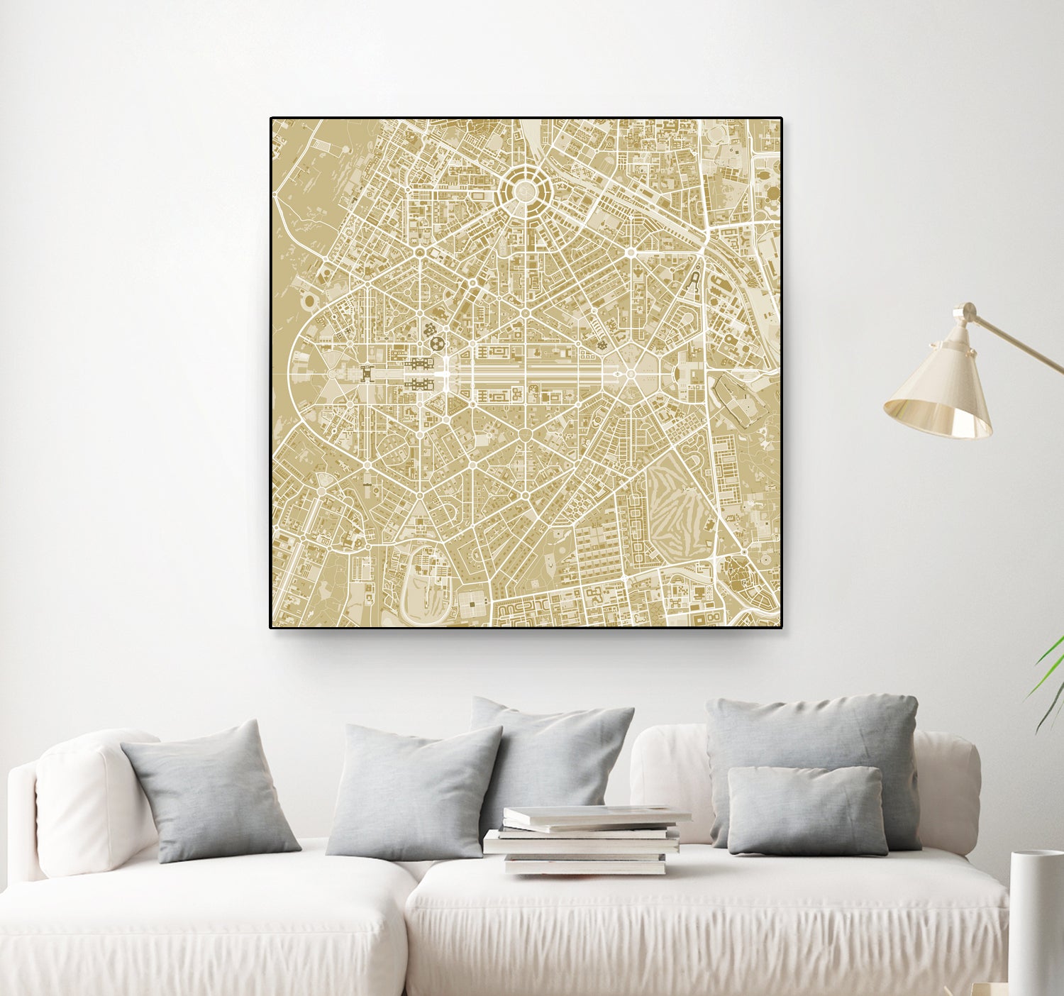 New Delhi map gold by Javier Ruiz on GIANT ART - yellow digital drawing