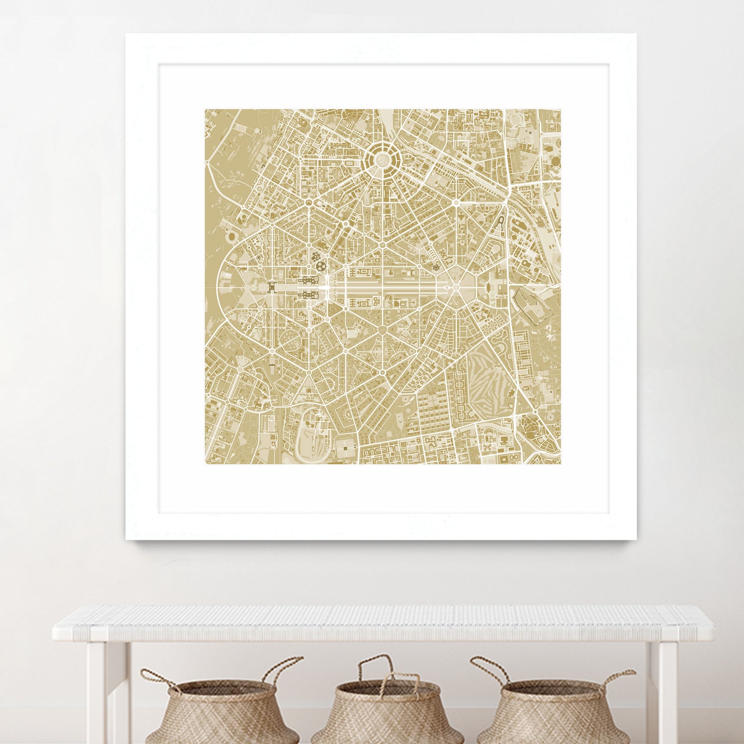 New Delhi map gold by Javier Ruiz on GIANT ART - yellow digital drawing