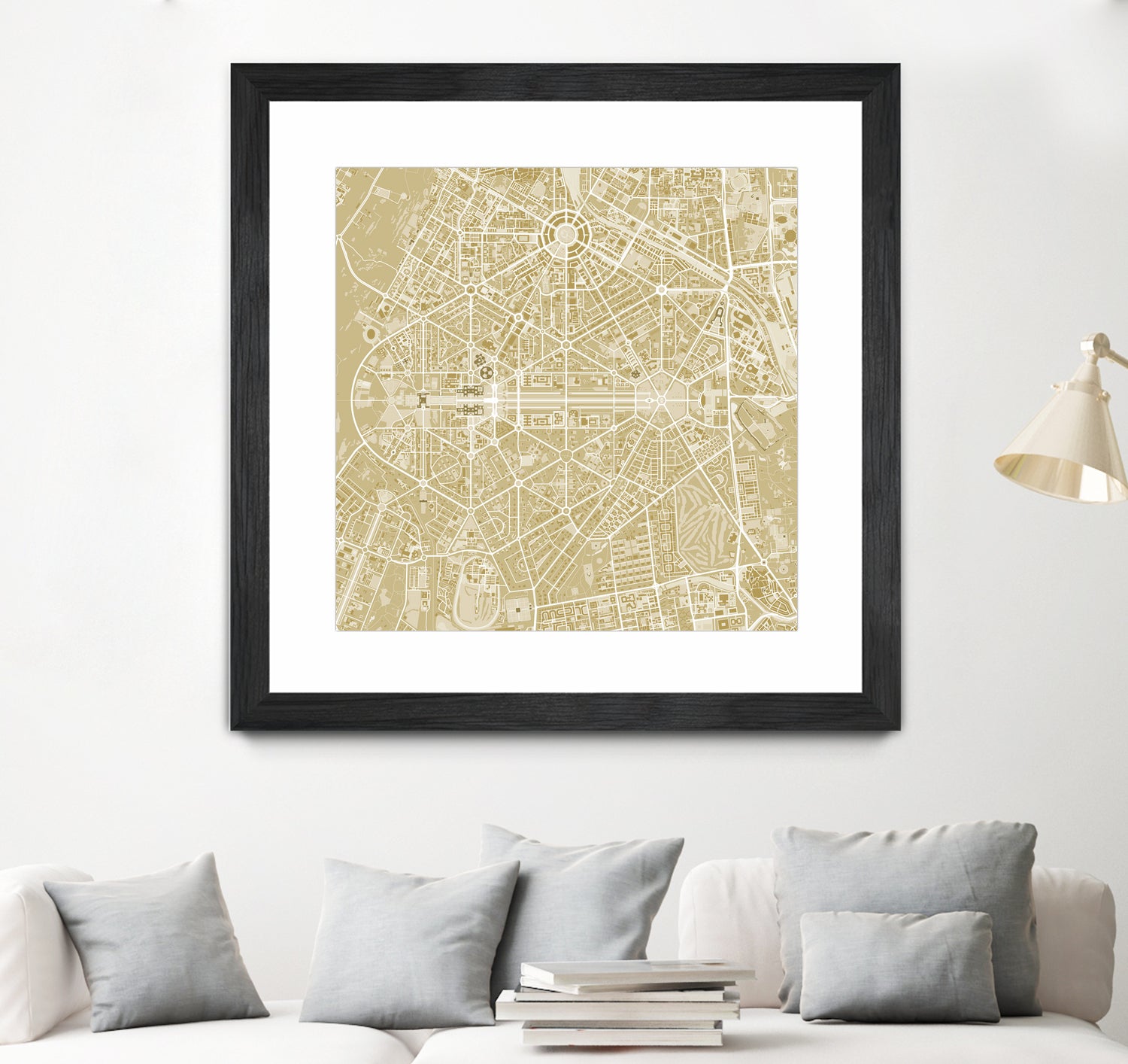 New Delhi map gold by Javier Ruiz on GIANT ART - yellow digital drawing